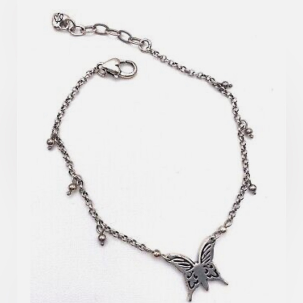 Brighton Monarch Butterfly Retired Silver Anklet